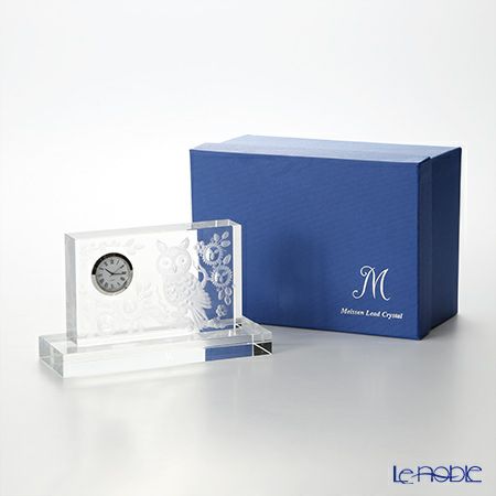 マイセン（Meissen） マイセンクリスタル クロック フクロウ（クリア） H11cm OWL Motiv 1