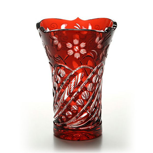 マイセン（Meissen） マイセンクリスタル 花瓶（レッド） 26cm ANT／205／26R