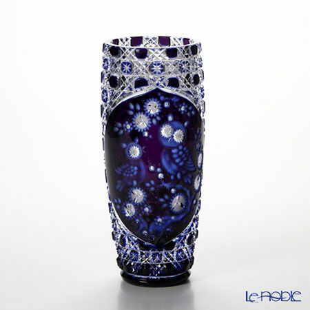 マイセン（Meissen） マイセンクリスタル 花瓶 フクロウ 3層被せ 28cm OWL／504／28aq