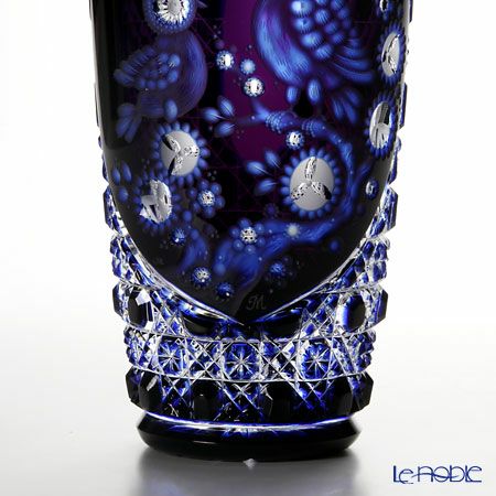 マイセン（Meissen） マイセンクリスタル 花瓶 フクロウ 3層被せ 28cm OWL／504／28aq