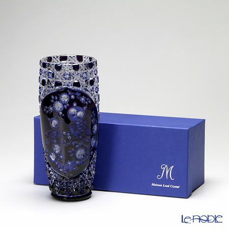 マイセン（Meissen） マイセンクリスタル 花瓶 フクロウ 3層被せ 28cm OWL／504／28aq