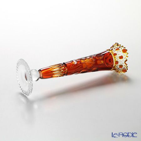 マイセン（Meissen） マイセンクリスタル 一輪挿し 23cm（被せ赤黄） D／MFO／1024／23-2