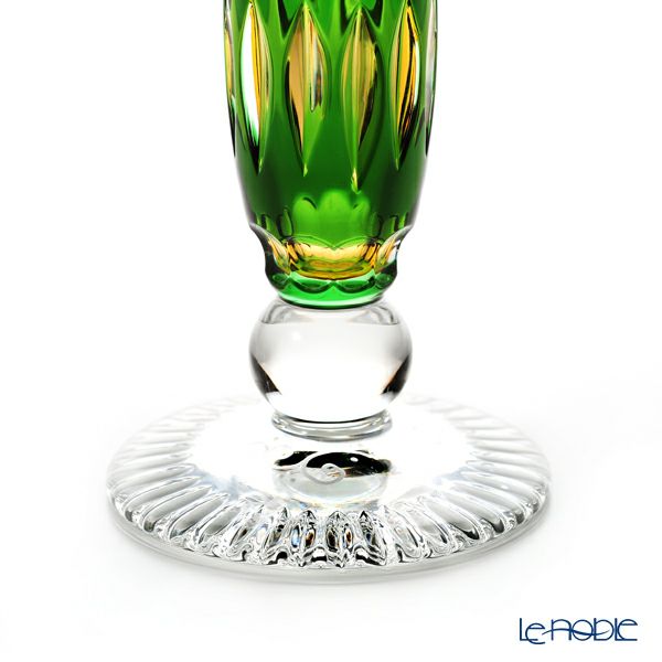 マイセン（Meissen） マイセンクリスタル 一輪挿し 23cm（被せ黄緑） D／MFO／1024／23-3