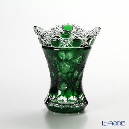 Meissen crystal マイセン 一輪挿し 花瓶 グリーン 美品 マイセン（Meissen） マイセンクリスタル 花瓶（グリーン） 13cm MFO