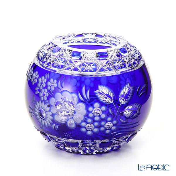 マイセン（Meissen） マイセンクリスタル MFO／140／16B 花瓶ラウンド（ブルー） 16cm