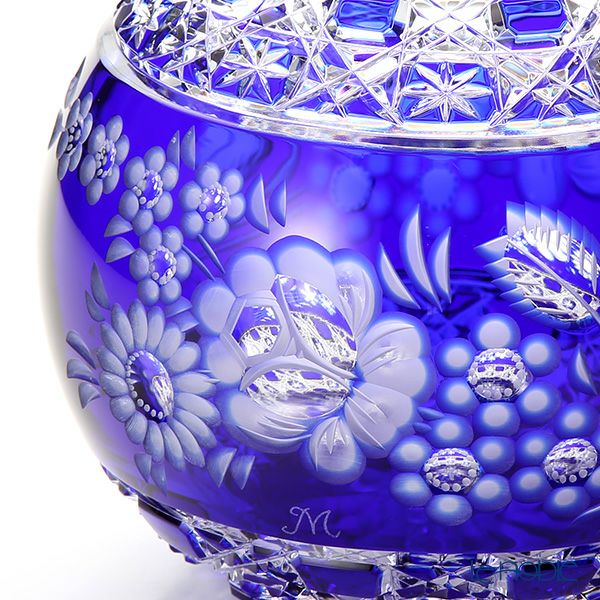 マイセン（Meissen） マイセンクリスタル MFO／140／16B 花瓶ラウンド（ブルー） 16cm