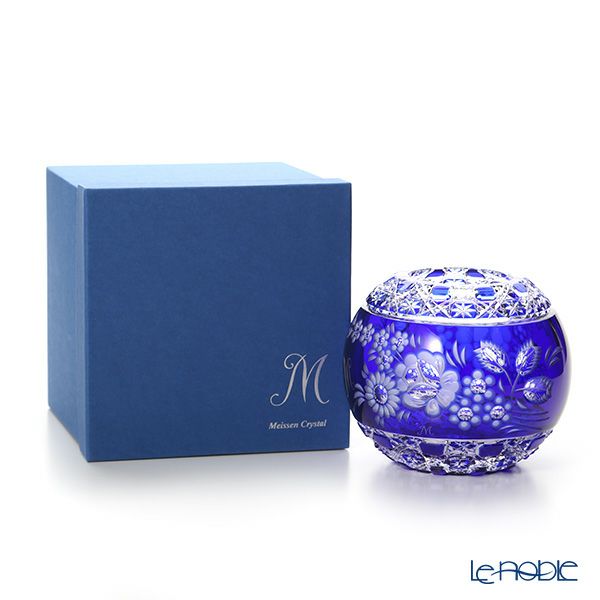マイセン（Meissen） マイセンクリスタル MFO／140／16B 花瓶ラウンド（ブルー） 16cm