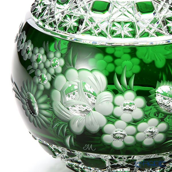 マイセン（Meissen） マイセンクリスタル MFO／140／16G 花瓶ラウンド（グリーン） 16cm