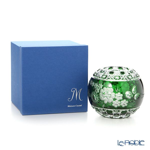 マイセン（Meissen） マイセンクリスタル MFO／140／16G 花瓶ラウンド（グリーン） 16cm