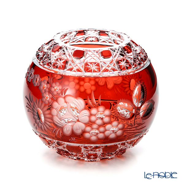 マイセン（Meissen） マイセンクリスタル MFO／140／16R 花瓶ラウンド（レッド） 16cm