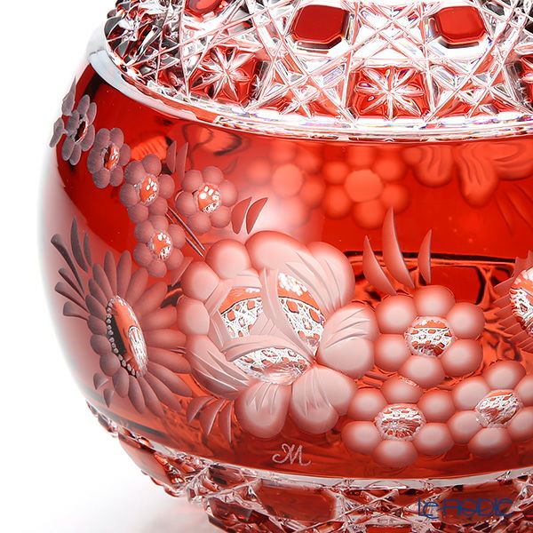 マイセン（Meissen） マイセンクリスタル MFO／140／16R 花瓶ラウンド（レッド） 16cm