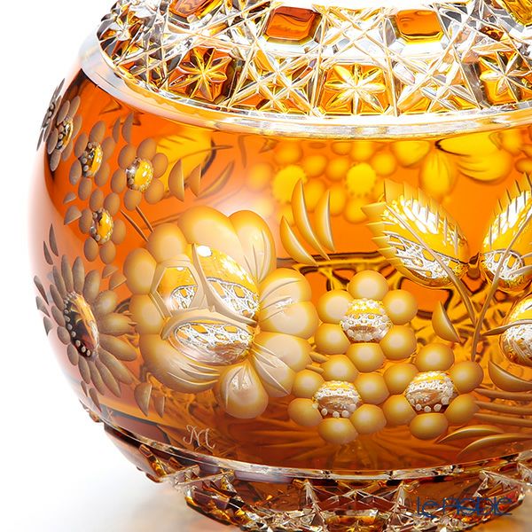 マイセン（Meissen） マイセンクリスタル MFO／140／16AB 花瓶ラウンド（アンバー） 16cm