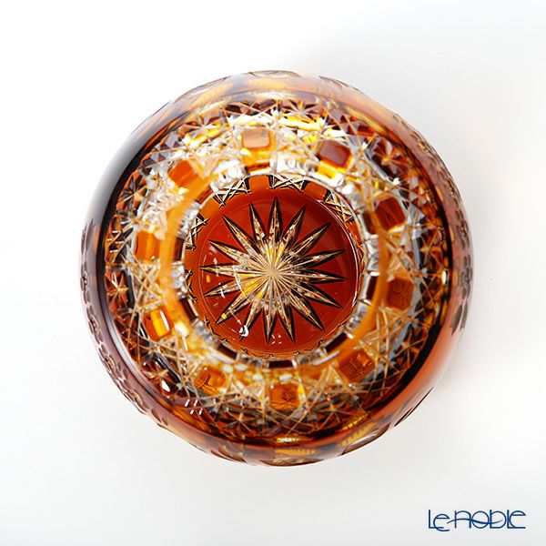 マイセン（Meissen） マイセンクリスタル MFO／140／16AB 花瓶ラウンド（アンバー） 16cm