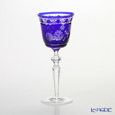 マイセン（Meissen） マイセンクリスタル ロンドンフラワー ワイングラス 20.9cm（ブルー） MFO／3517／2B