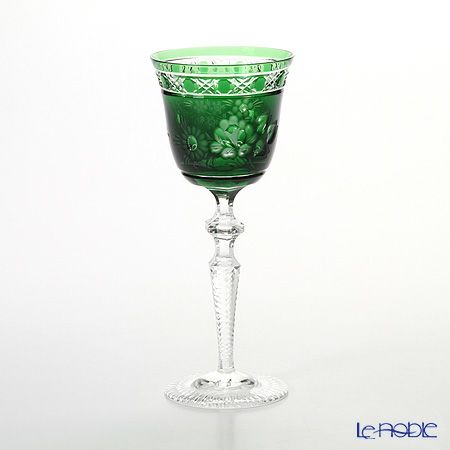 マイセン（Meissen） マイセンクリスタル ロンドンフラワー ワイングラス 20.9cm（グリーン） MFO／3517／2G