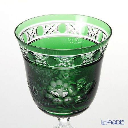 マイセン（Meissen） マイセンクリスタル ロンドンフラワー ワイングラス 20.9cm（グリーン） MFO／3517／2G