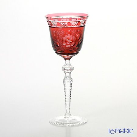 マイセン（Meissen） マイセンクリスタル ロンドンフラワー ワイングラス 20.9cm（レッド） MFO／3517／2R