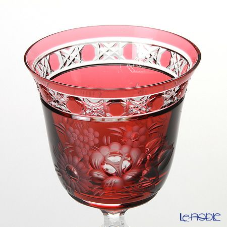 マイセン（Meissen） マイセンクリスタル ロンドンフラワー ワイングラス 20.9cm（レッド） MFO／3517／2R