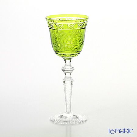 マイセン（Meissen） マイセンクリスタル ロンドンフラワー ワイングラス 20.9cm（ライトグリーン） MFO／3517／2LG