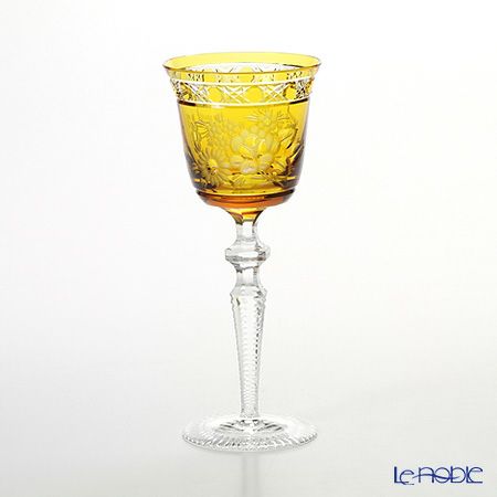 マイセン（Meissen） マイセンクリスタル ロンドンフラワー ワイングラス 20.9cm（アンバー） MFO／3517／2AB
