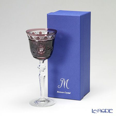 マイセン（Meissen） マイセンクリスタル ロンドンフラワー ワイングラス 20.9cm（ライラック） MFO／3517／2L