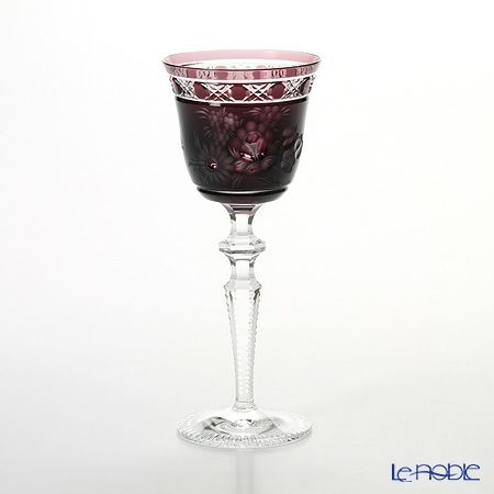 マイセン（Meissen） マイセンクリスタル ロンドンフラワー ワイングラス 20.9cm（ライラック） MFO／3517／2L