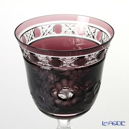 マイセン（Meissen） マイセンクリスタル ロンドンフラワー ワイングラス 20.9cm（ライラック） MFO／3517／2L