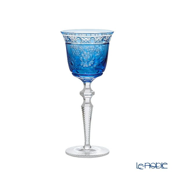 マイセン（Meissen） マイセンクリスタル ロンドンフラワー ワイングラス ライトブルー 20.9cm MFO／3517