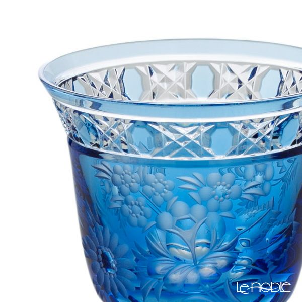 マイセン（Meissen） マイセンクリスタル ロンドンフラワー ワイングラス ライトブルー 20.9cm MFO／3517