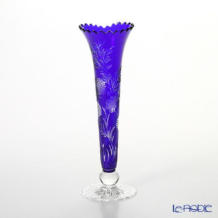マイセン（Meissen） マイセンクリスタル クローバー 一輪挿し 23cm（ブルー） 1024／23B