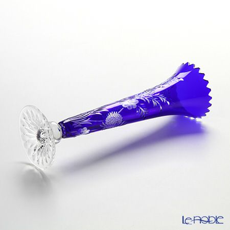 マイセン（Meissen） マイセンクリスタル クローバー 一輪挿し 23cm（ブルー） 1024／23B