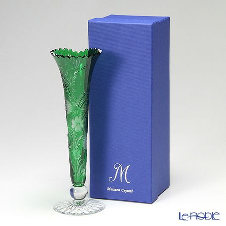 マイセン（Meissen） マイセンクリスタル クローバー 一輪挿し 23cm（グリーン） 1024／23G