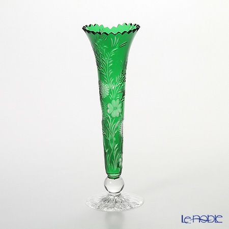 マイセン（Meissen） マイセンクリスタル クローバー 一輪挿し 23cm（グリーン） 1024／23G