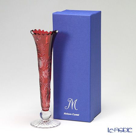 マイセン（Meissen） マイセンクリスタル クローバー 一輪挿し 23cm（レッド） 1024／23R