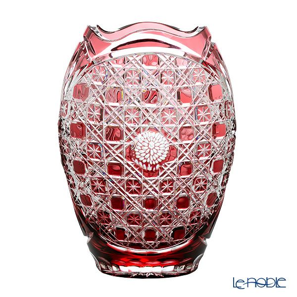 マイセン（Meissen） マイセンクリスタル 花瓶 キク（レッド） 26cm 2283／26R