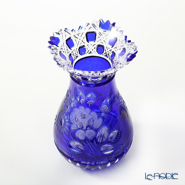 マイセン（Meissen） マイセンクリスタル MFO1420／16B 花瓶（ブルー） 16cm