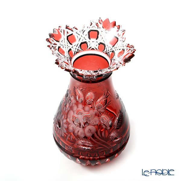 マイセン（Meissen） マイセンクリスタル MFO1420／16R 花瓶（レッド） 16cm