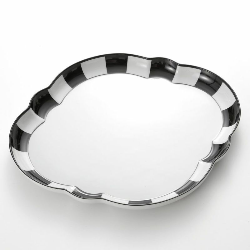 アウガルテン（AUGARTEN） メロン ブラック＆ホワイト（7027） デジュネトレイ 36×32cm（050）