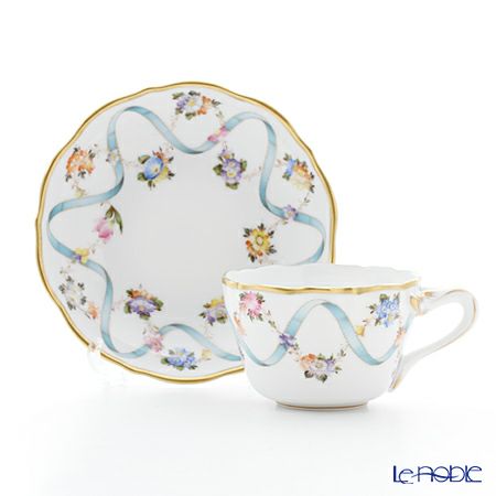 ヘレンド フラワーリボン 04099-0-00 モカカップ＆ソーサー