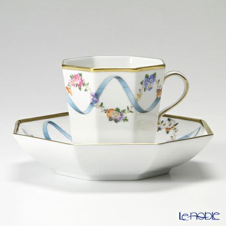 ヘレンド フラワーリボン 04304-0-00 オクタゴナルカップ＆ソーサー