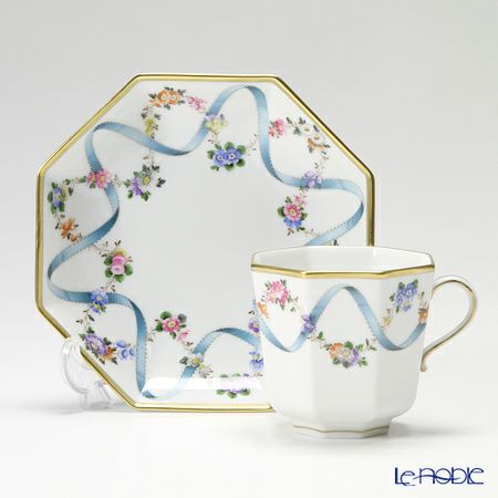 ヘレンド フラワーリボン 04304-0-00 オクタゴナルカップ＆ソーサー