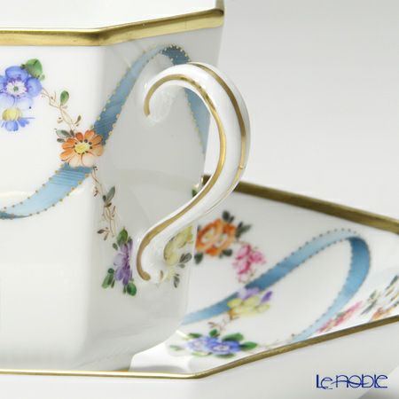 ヘレンド フラワーリボン 04304-0-00 オクタゴナルカップ＆ソーサー