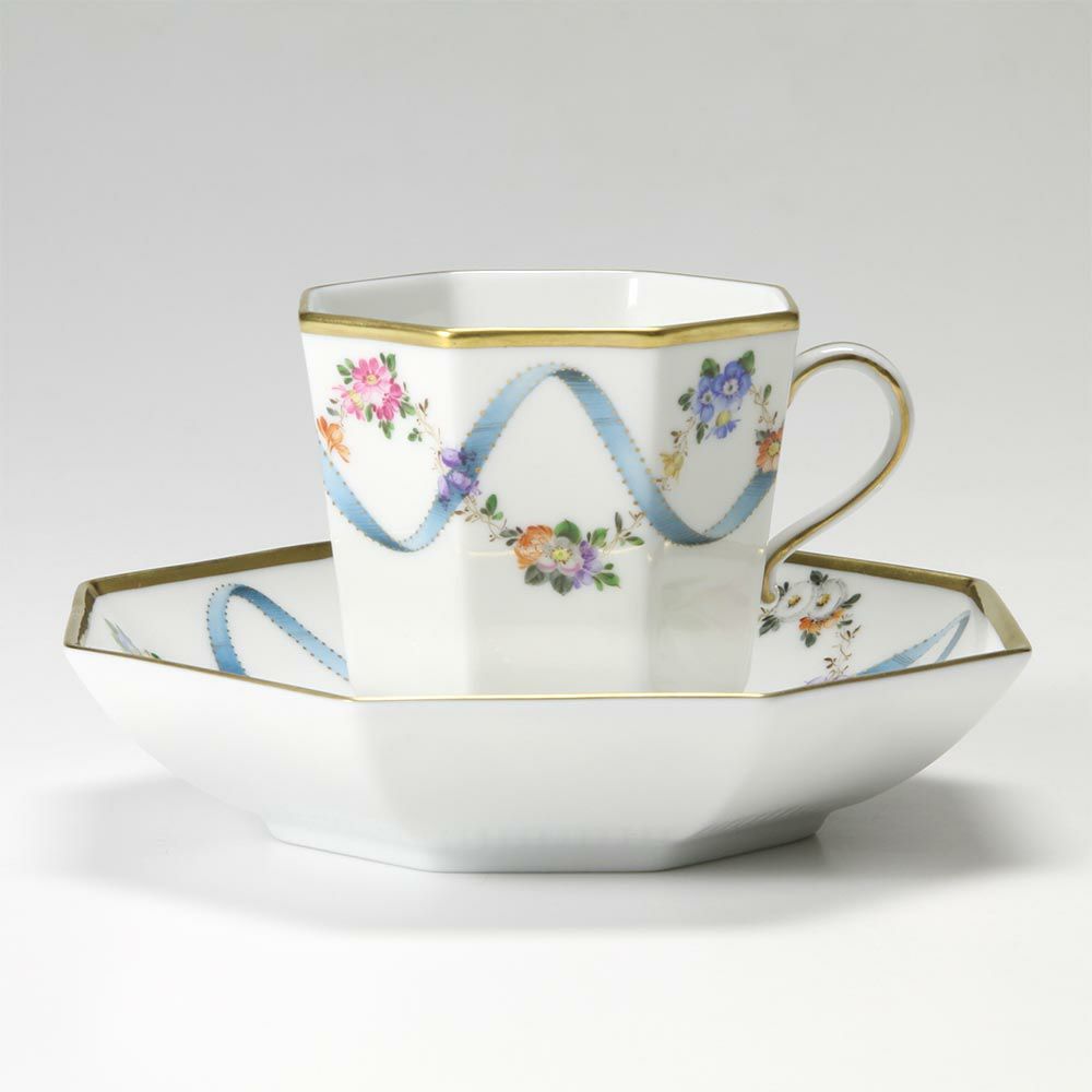 ヘレンド フラワーリボン 04304-0-00 オクタゴナルカップ＆ソーサー