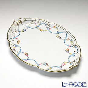 ヘレンド フラワーリボン 20400-0-00 パーティートレイ 38cm