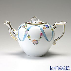 ヘレンド フラワーリボン 20606-0-09 ティーポット（ローズ） 800ml