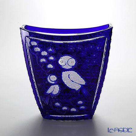 マイセン（Meissen） マイセンクリスタル 花瓶（ブルー） フクロウ 25.5cm OWL／81038／25B