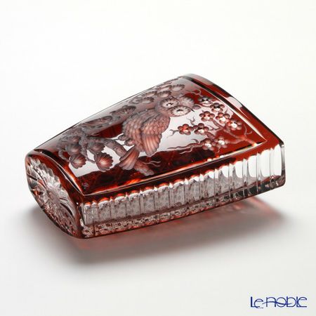 マイセン（Meissen） マイセンクリスタル 花瓶 フクロウ（レッド） 25.5cm OWL／81038／25R