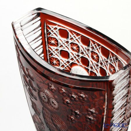 マイセン（Meissen） マイセンクリスタル 花瓶 フクロウ（レッド） 25.5cm OWL／81038／25R