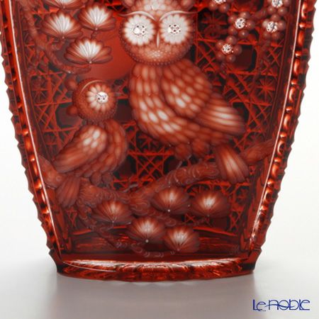 マイセン（Meissen） マイセンクリスタル 花瓶 フクロウ（レッド） 25.5cm OWL／81038／25R