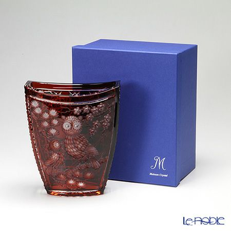 マイセン（Meissen） マイセンクリスタル 花瓶 フクロウ（レッド） 25.5cm OWL／81038／25R